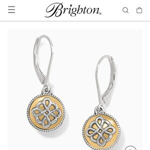 Brighton Interlok Noir Two Tone Leverback Earrings - Silver and Gold